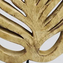 Handcrafted Wooden Leaf Sculpture | Modern Table Décor