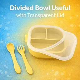 SPY KIDS® Silicone Baby Feeding Set | Suction Bowl with Lid + 3-Section Divided Plate + Soft Spoon & Fork | Baby-Led Weaning Toddler Tableware | BPA-Free, Microwave & Dishwasher Safe | 6–36 Months