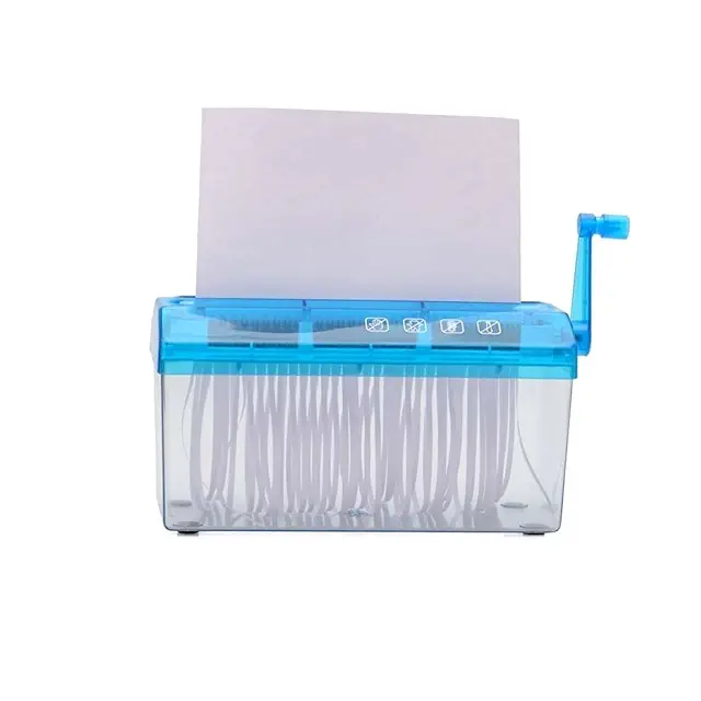 Manual Paper Shredder Machine | Hand Operated Paper Cutter | A4 Paper Compatible (Transparent)