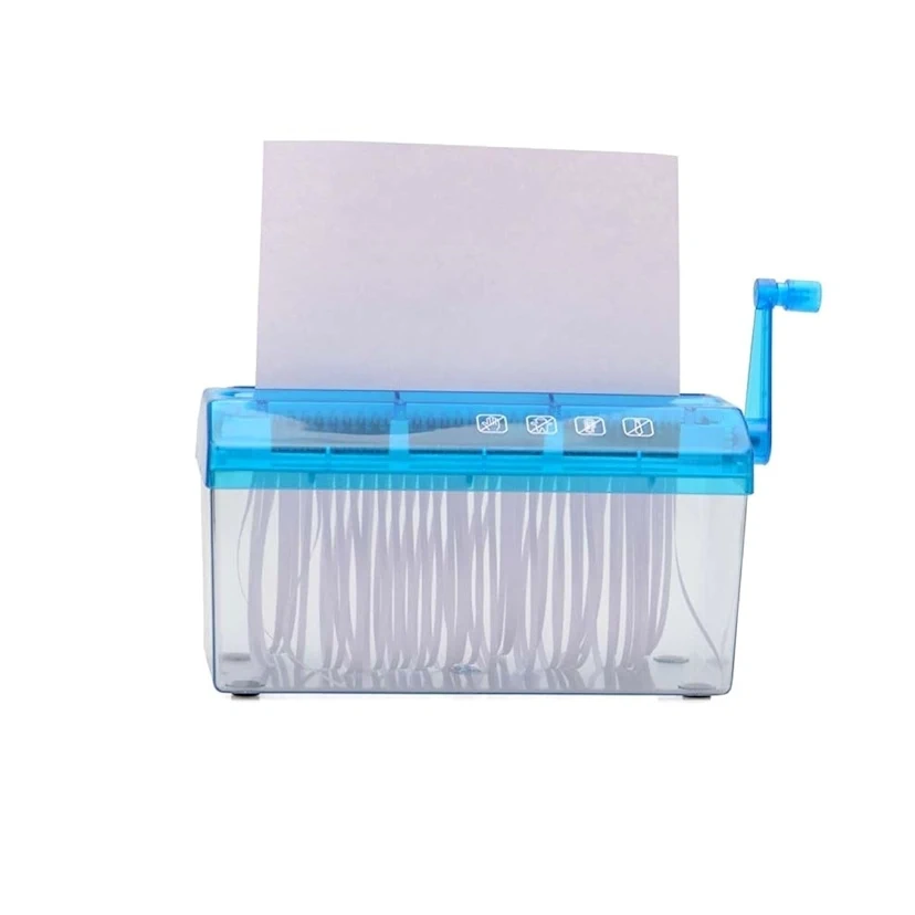 Manual Paper Shredder Machine | Hand Operated Paper Cutter | A4 Paper Compatible (Transparent)
