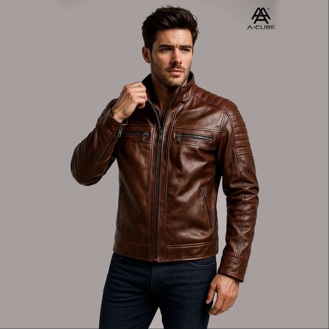 Buy LEATHER JACKET F/S A-CUBE JK1042 | A CUBE