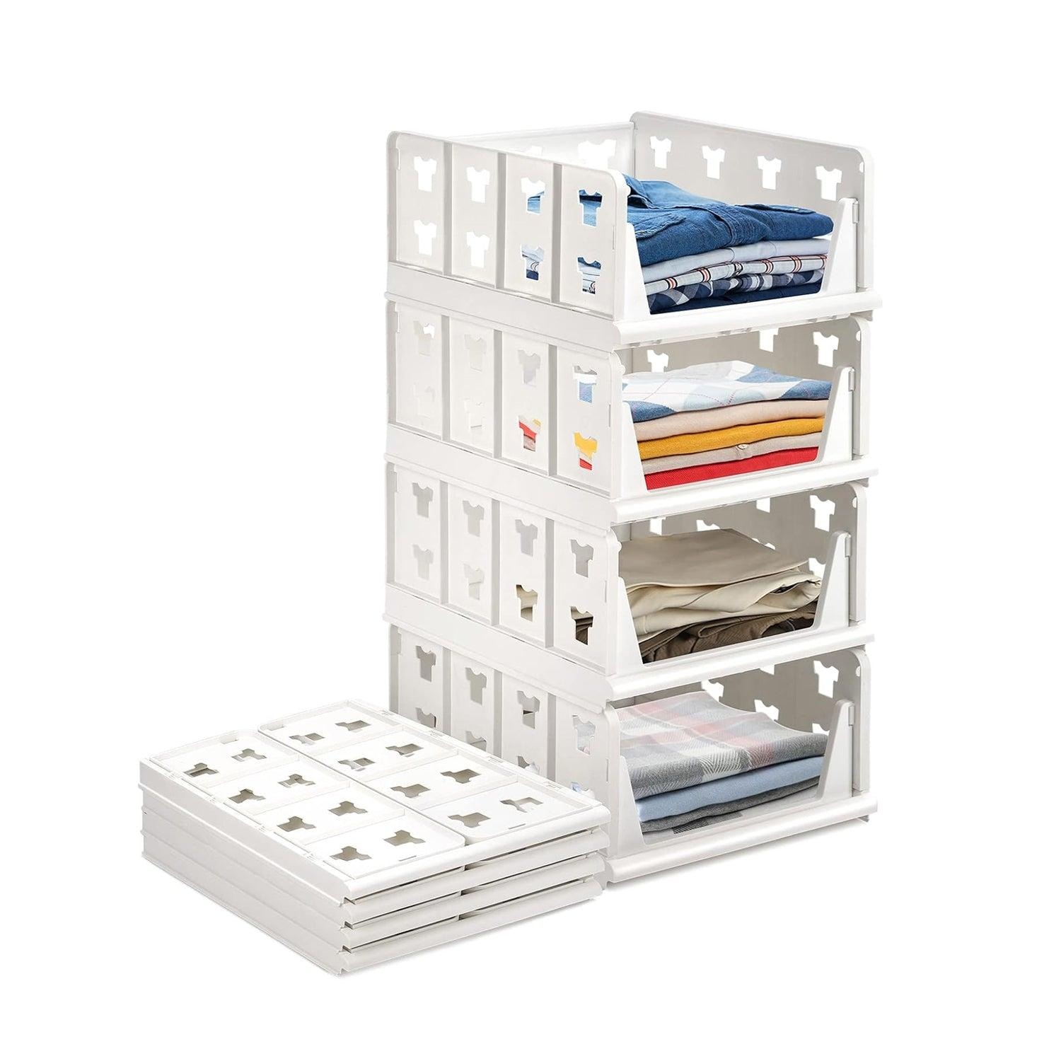Buy 4 Layer Stackable Multifunctional Storage,for Clothes Foldable ...