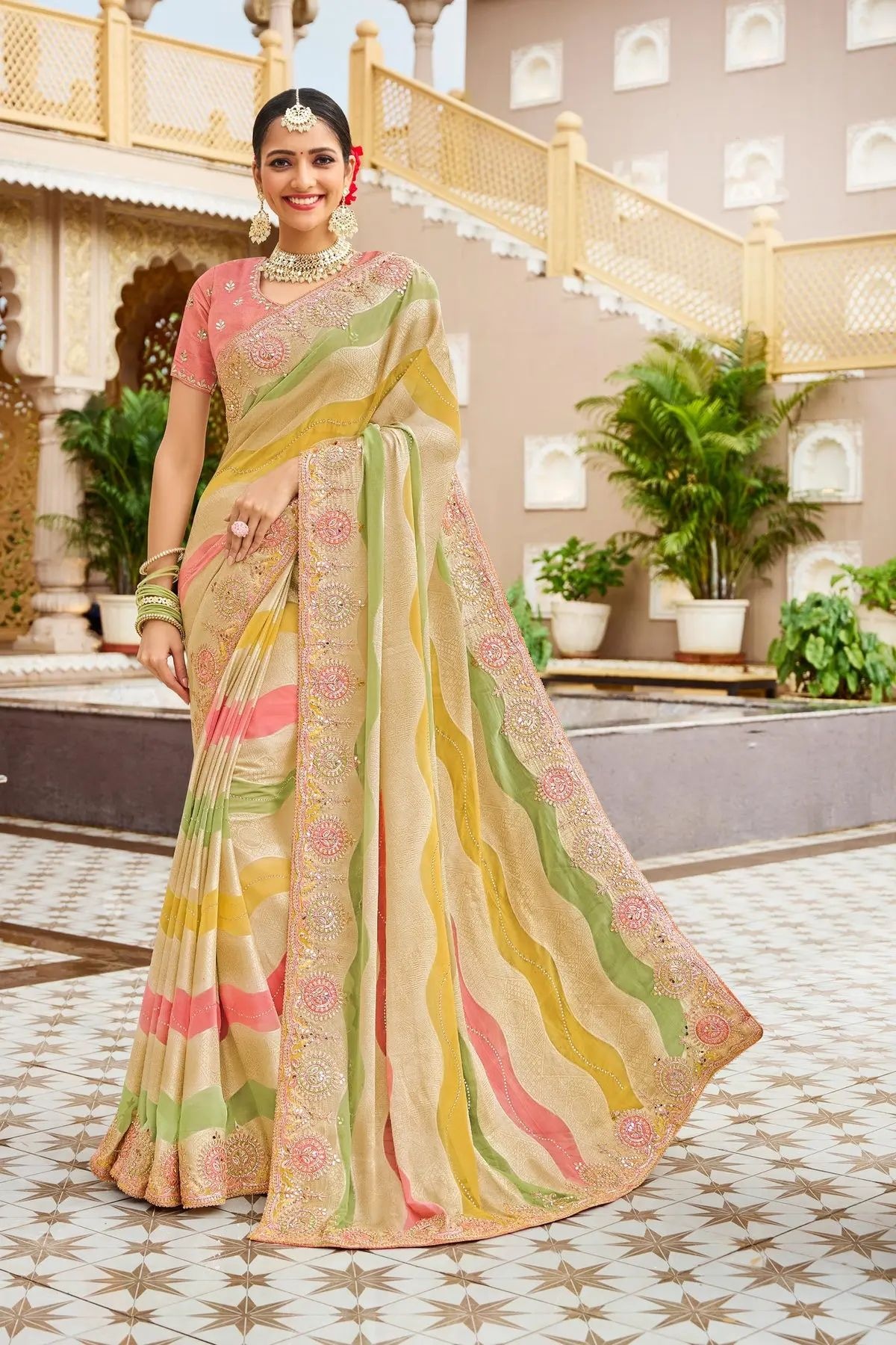 Laxmipati N-2226 Multicolor Viscose Jacquard Saree
