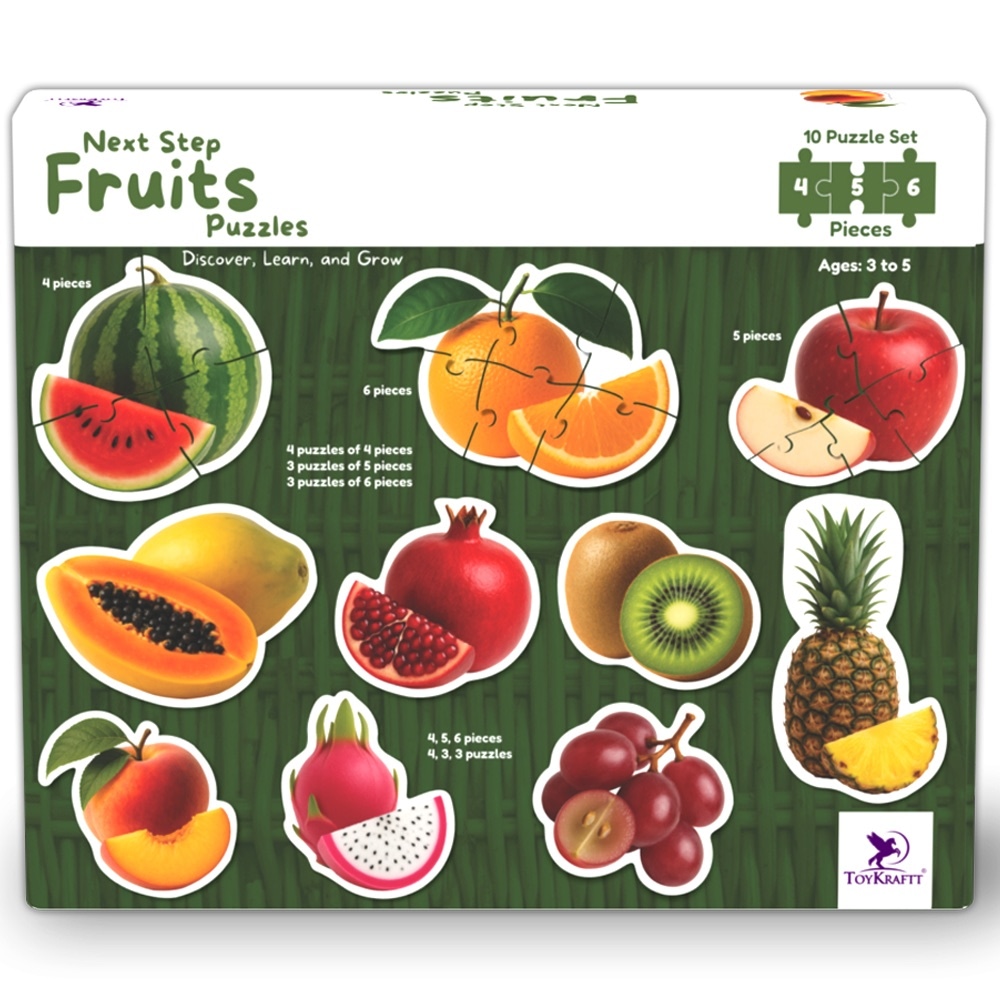 Fruits puzzles 4, 5 and 6 piece toddler floor puzzle