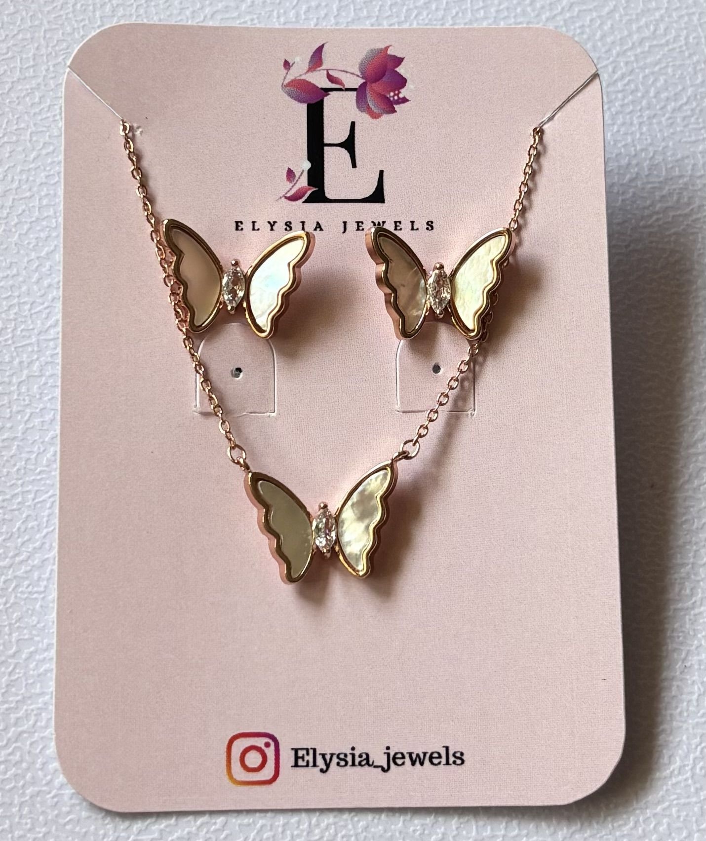Buy Butterfly pendant set (gold) Elysia Jewels