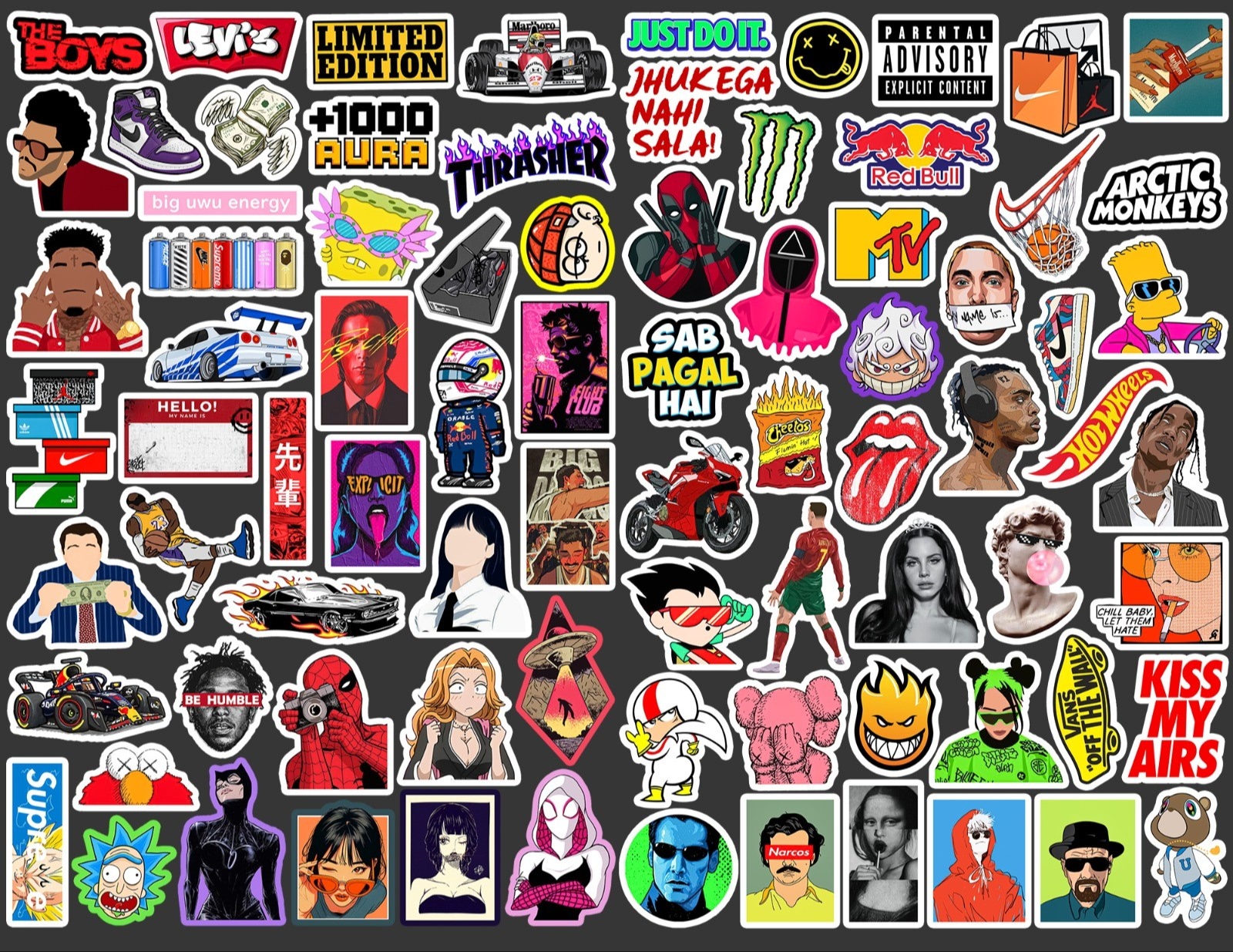 Stile Sticker Buy Retro Vinyl Premium Stickers (10 Pcs) | Stick and Shine