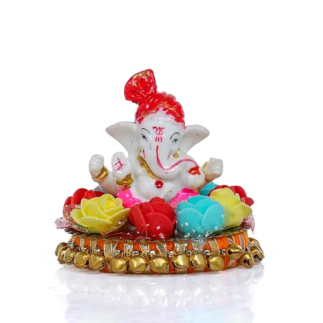 Ganesha Idol for Home Décor|Car Dashboard Showpiece|Ganpati décor Decorative Gift (Multicoloured) |