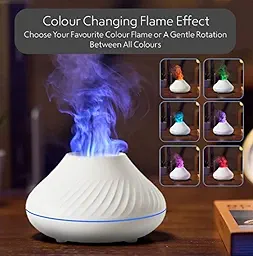 Volcano Humidifier for Room With a Crystal Ball | Ultrasonic Essential Oil Aroma Diffuser (with Multi-Colour LED, 4 Inches, 160ml Tank) - White