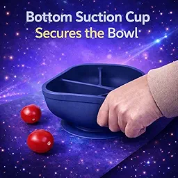 SPY KIDS® Silicone Baby Feeding Set | Suction Bowl with Lid + 3-Section Divided Plate + Soft Spoon & Fork | Baby-Led Weaning Toddler Tableware | BPA-Free, Microwave & Dishwasher Safe | 6–36 Months