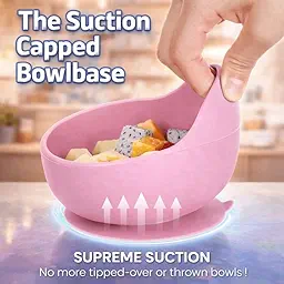 SPY KIDS® Silicone Suction Baby Bowl with Spoon & Fork Set | Strong Non-Slip Base | 100% Food Grade BPA-Free | Microwave & Dishwasher Safe | Baby-Led Weaning Toddler Dinnerware | 6+ Months