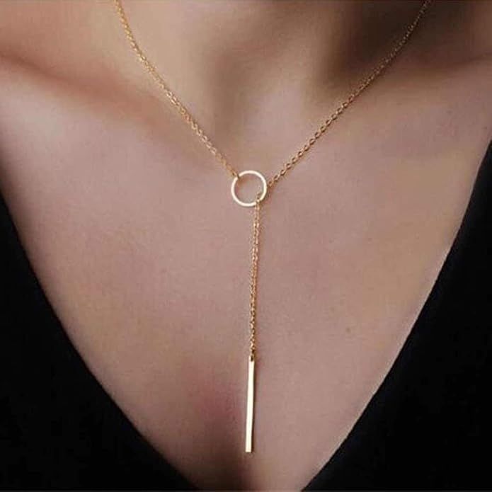 Retro Long Minimalist Pendant Chain Necklace