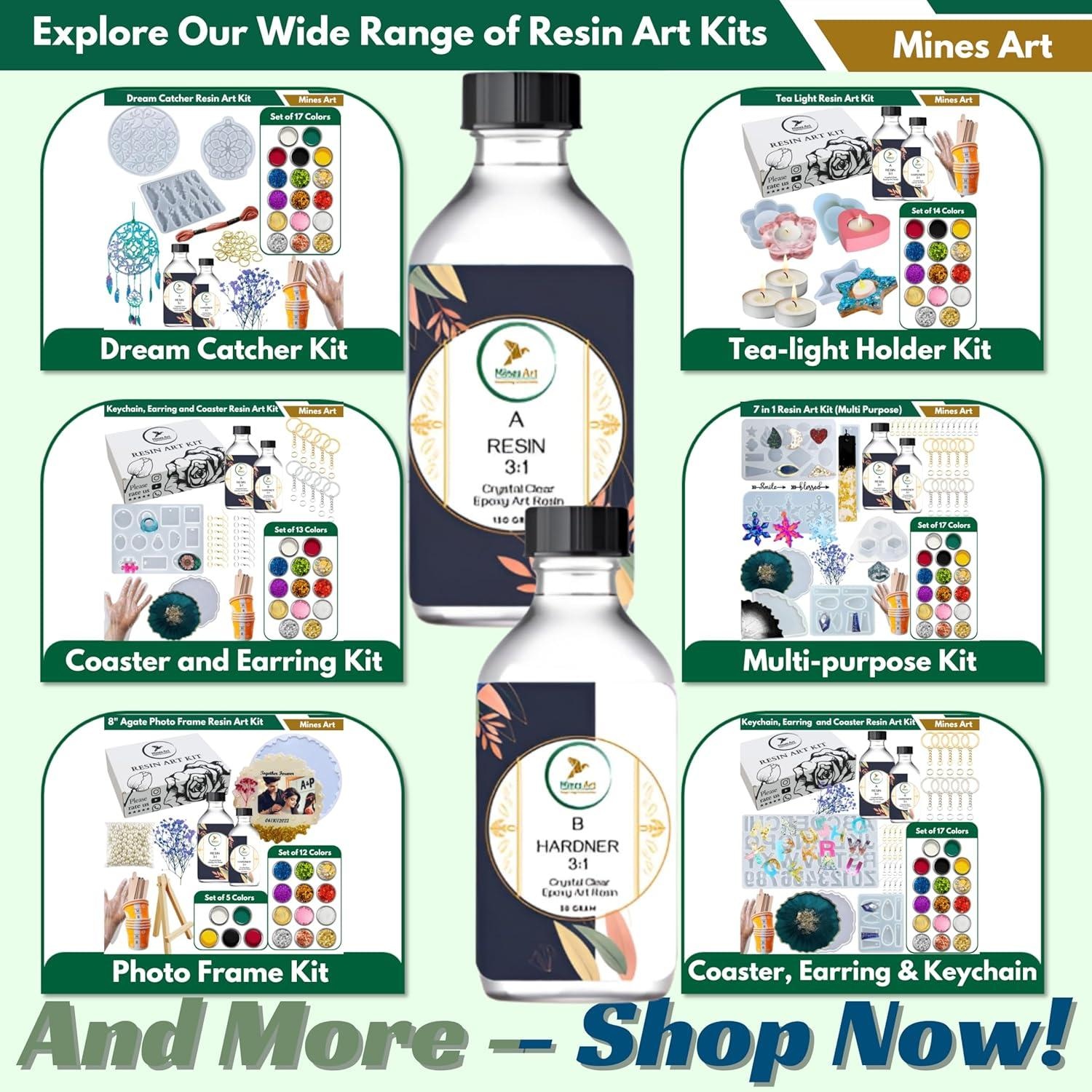 Buy Mines Art DIY 95 Pcs Pro Resin Art Kit with 200 Gm Resin
