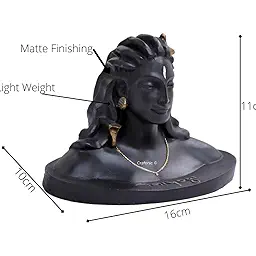 Resin Adiyogi Statue for Home decor( matte black)