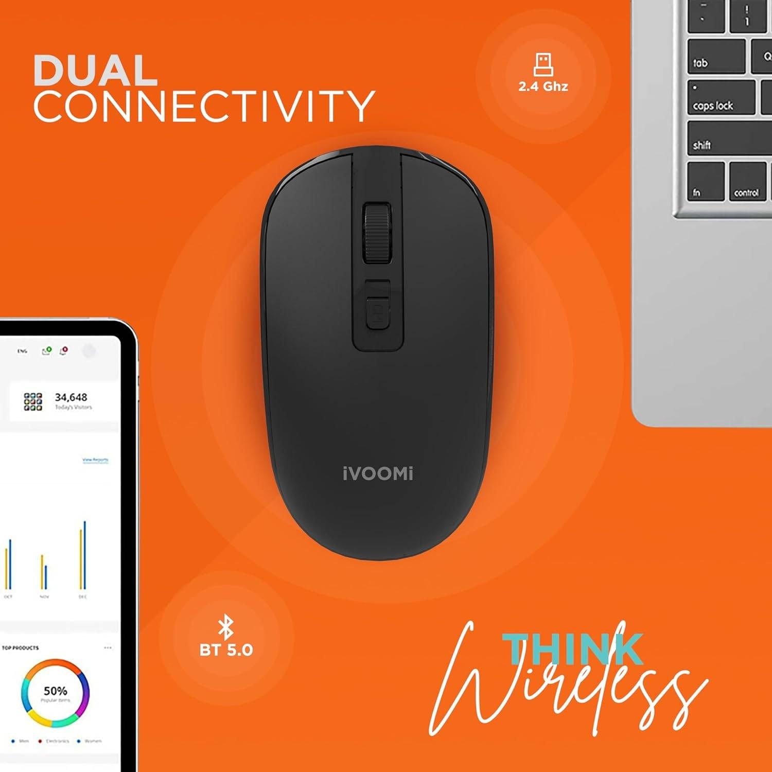 Zoox Black Wireless Keyboard & Mouse Combo