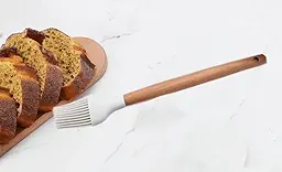 Silicone Basting Oil Brush for Cooking, Baking, Grilling with Heat-Proof Wooden Handle (9 Inches)