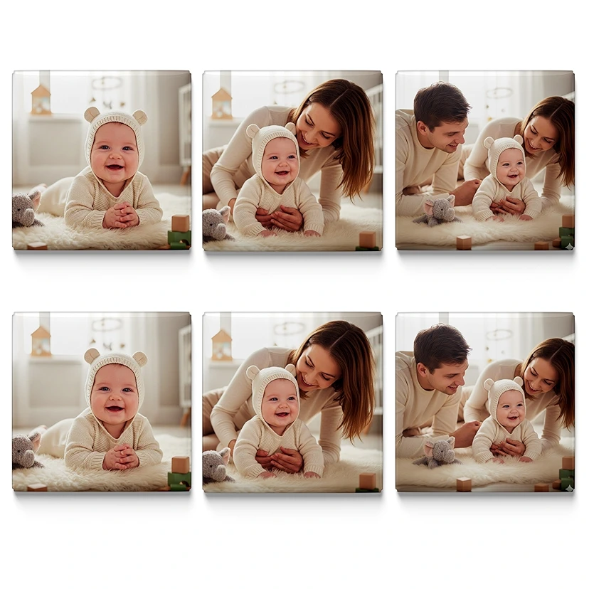 CUSTOM PHOTO MAGNET SQUARE (50mm x 50mm) - Set of 6