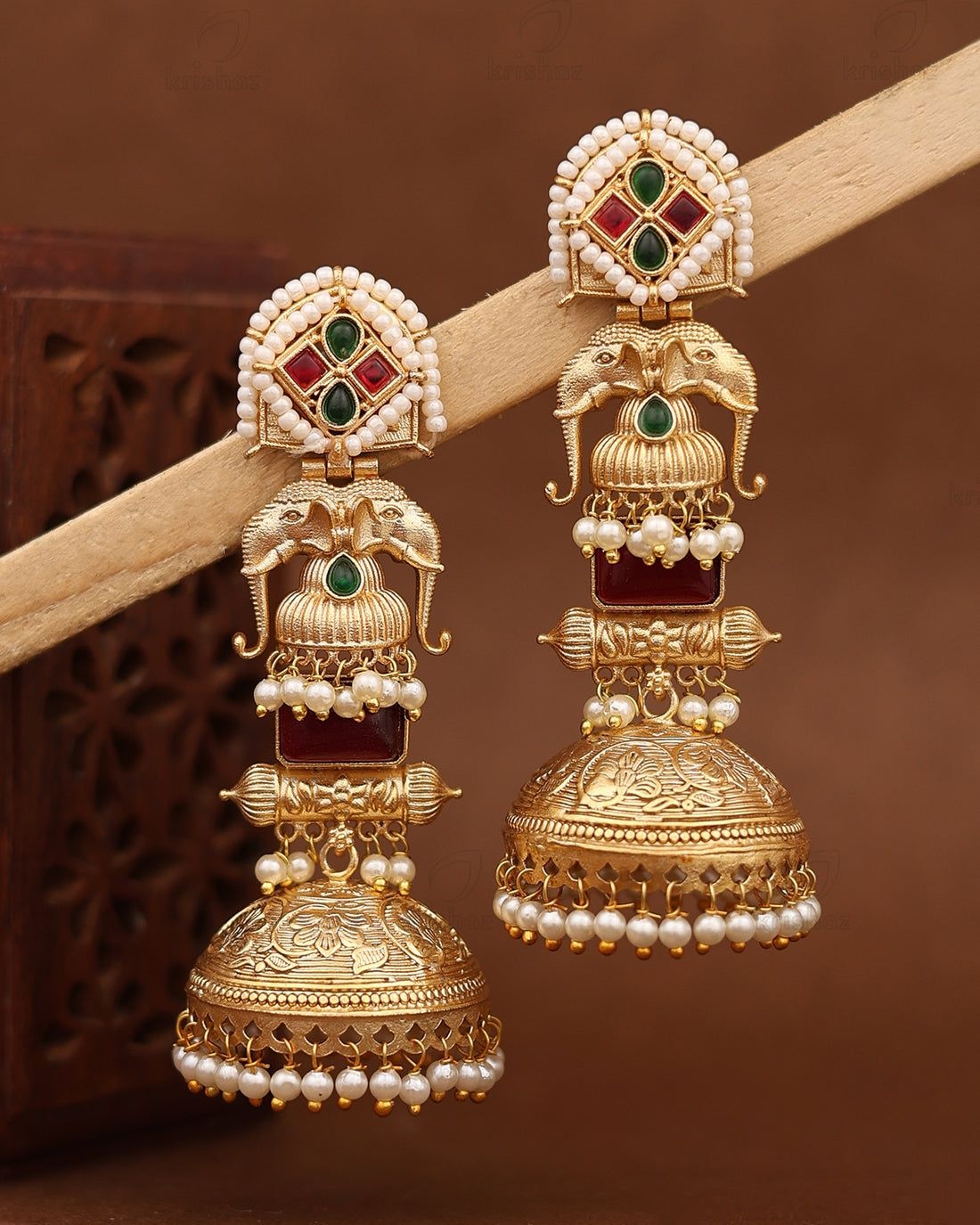 Parikha Gold Jhumki Earrings