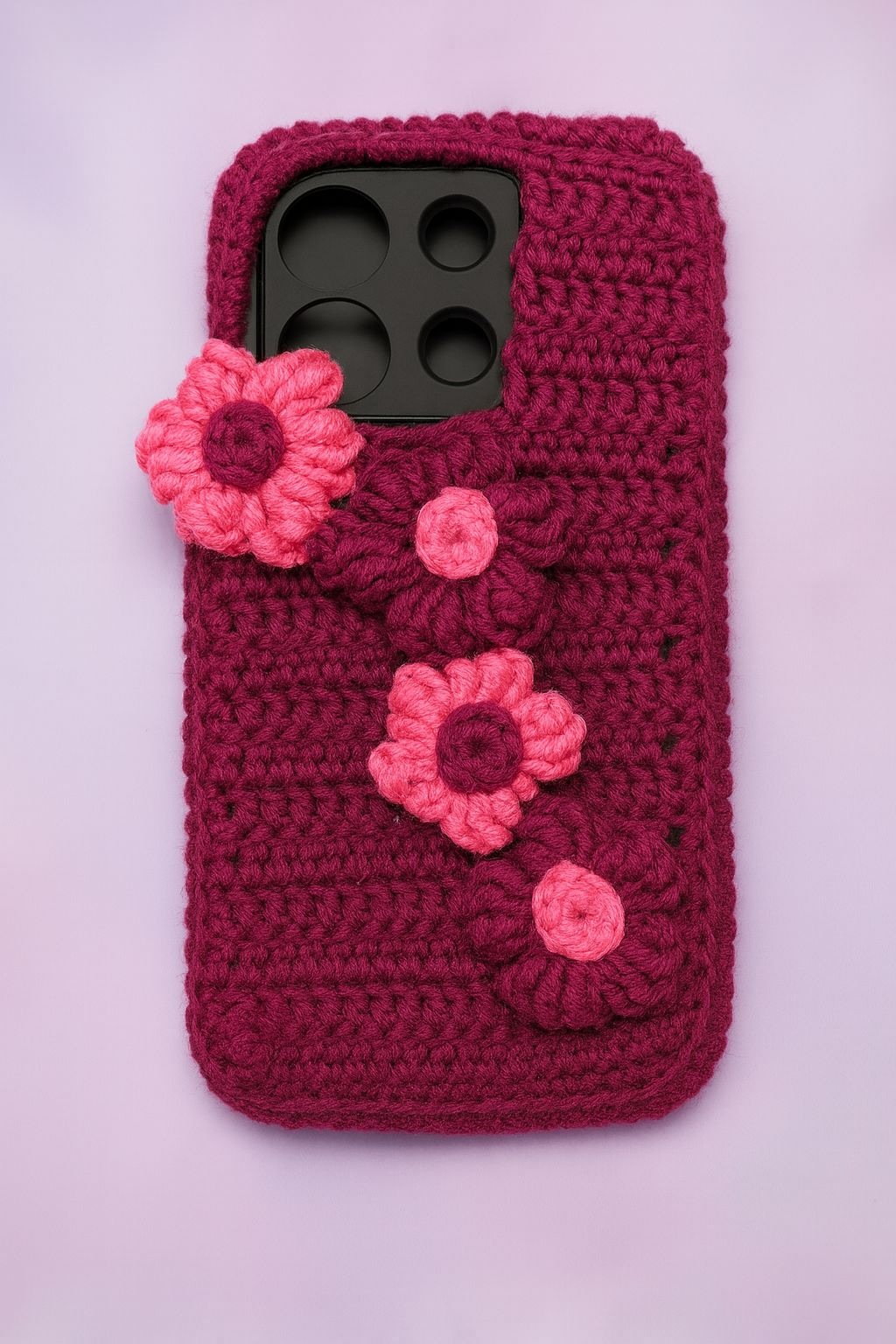 Buy Handmade Crochet Phone Cover Floral Design- Customization Available | Aarsha Craft Buy Handmade Crochet Phone Cover Floral Design- Customization Available | Aarsha Craft