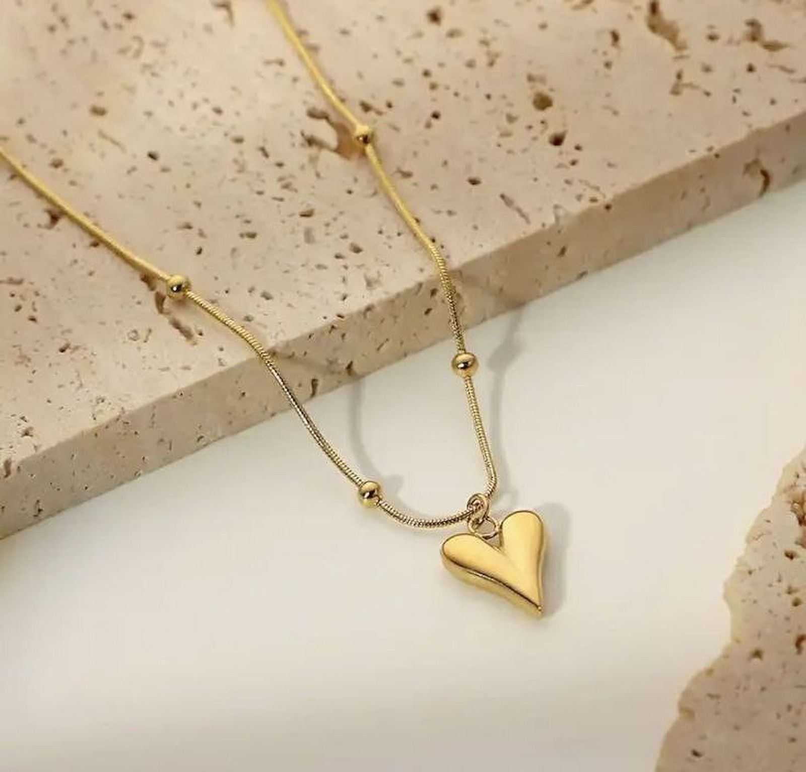 Sparqle Delicate Gold Heart Pendant Necklace